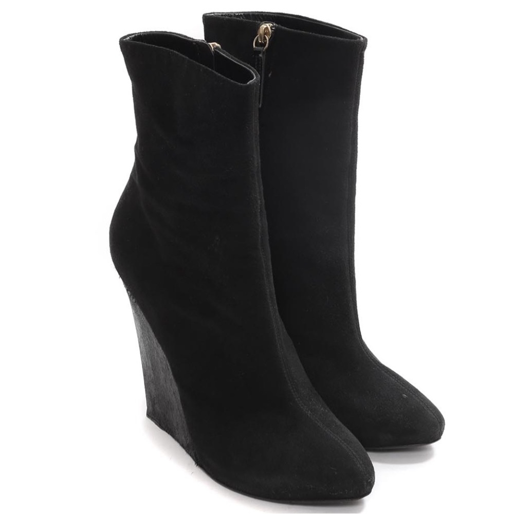 Giuseppe Zanotti - Size 37.5 - Black suede and calf hair boots. Like New